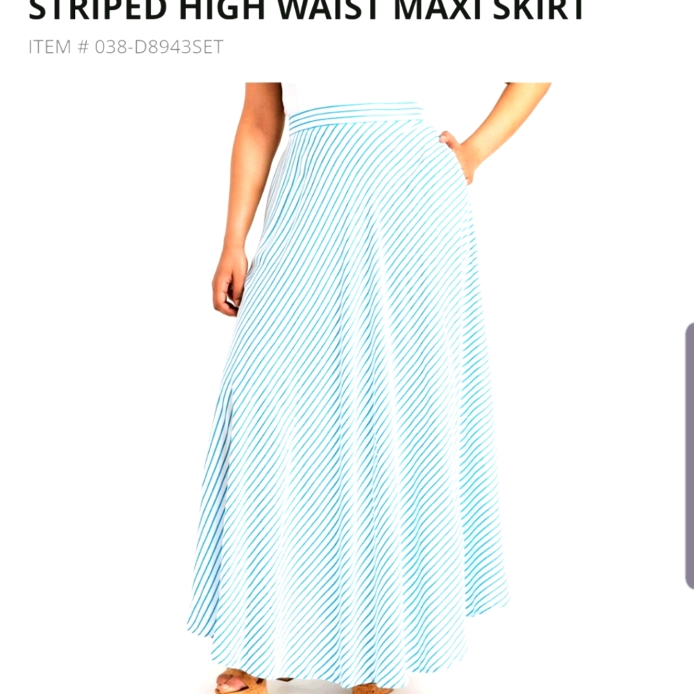 Stripped high waist maxi skirt